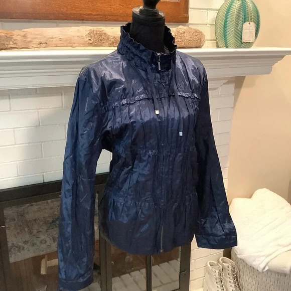 #337 Gorgeous Chicos Sateen Zip Front Pintuck Jacket Size 3 (L-XL) - Picture 3 of 11